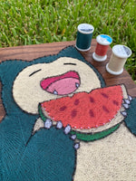 Sleepy Giant Eating Watermelon